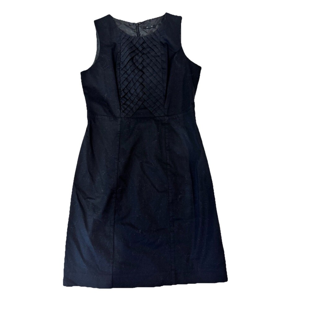 Apt 9 Dress Women 4 Black Sheath Pleated Front Workwear Classic